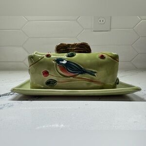 Bluebird Butter Dish by Bluegill Pottery